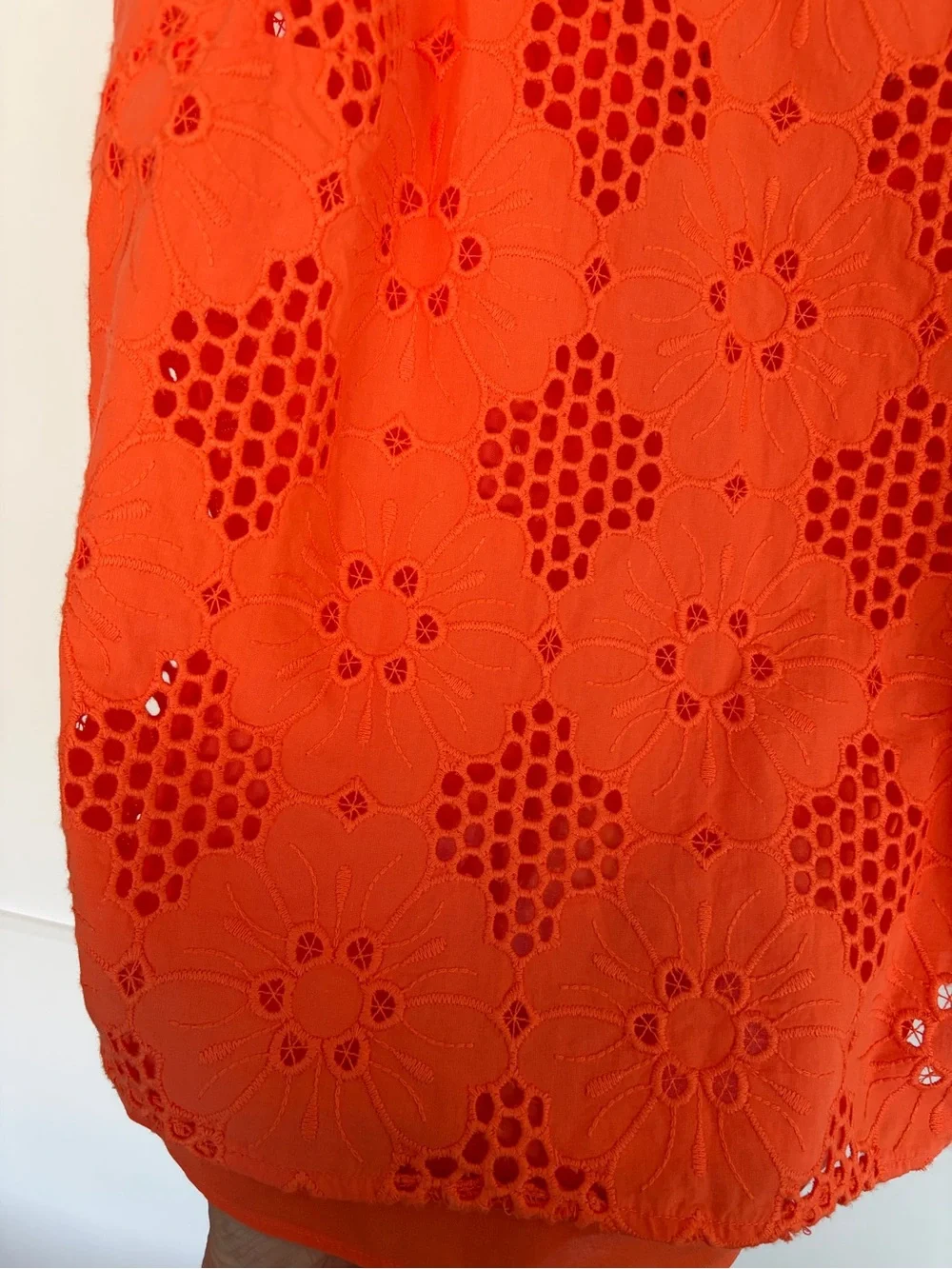 J. Crew Orange Eyelet Lace Sleeveless Shell Top